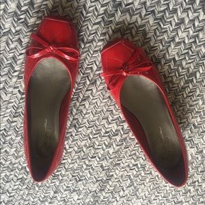 Jessica Simpson Patent Leather Wedge Ballet Flats